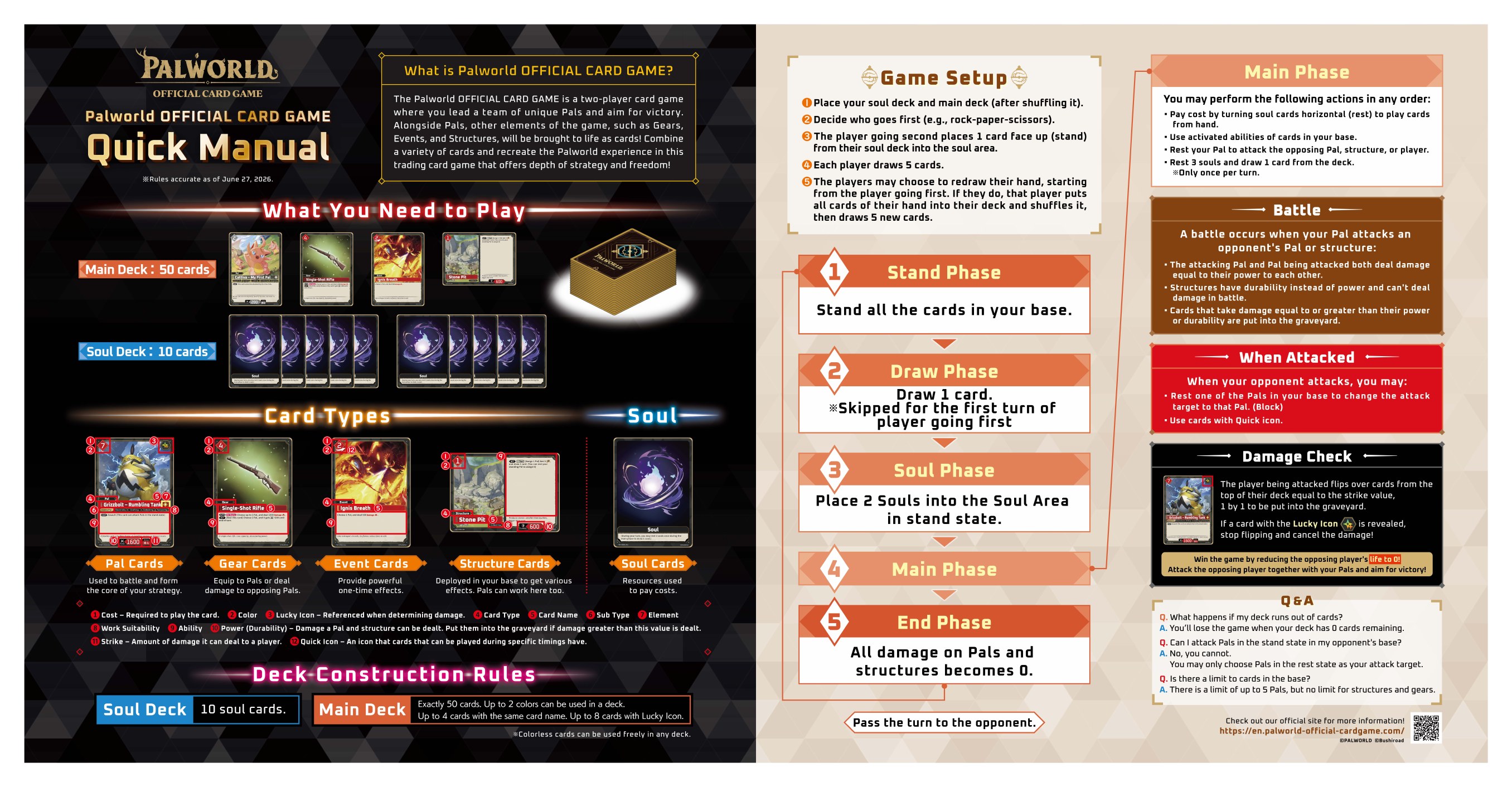 Palworld OFFICIAL CARD GAME play guide showing how to set up and play a game